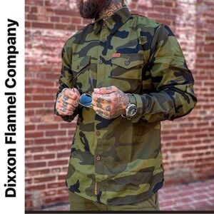 DIXXON THE SARGE MENS CAMO TACTICAL LONG SLEEVE FLANNEL **NWOT**